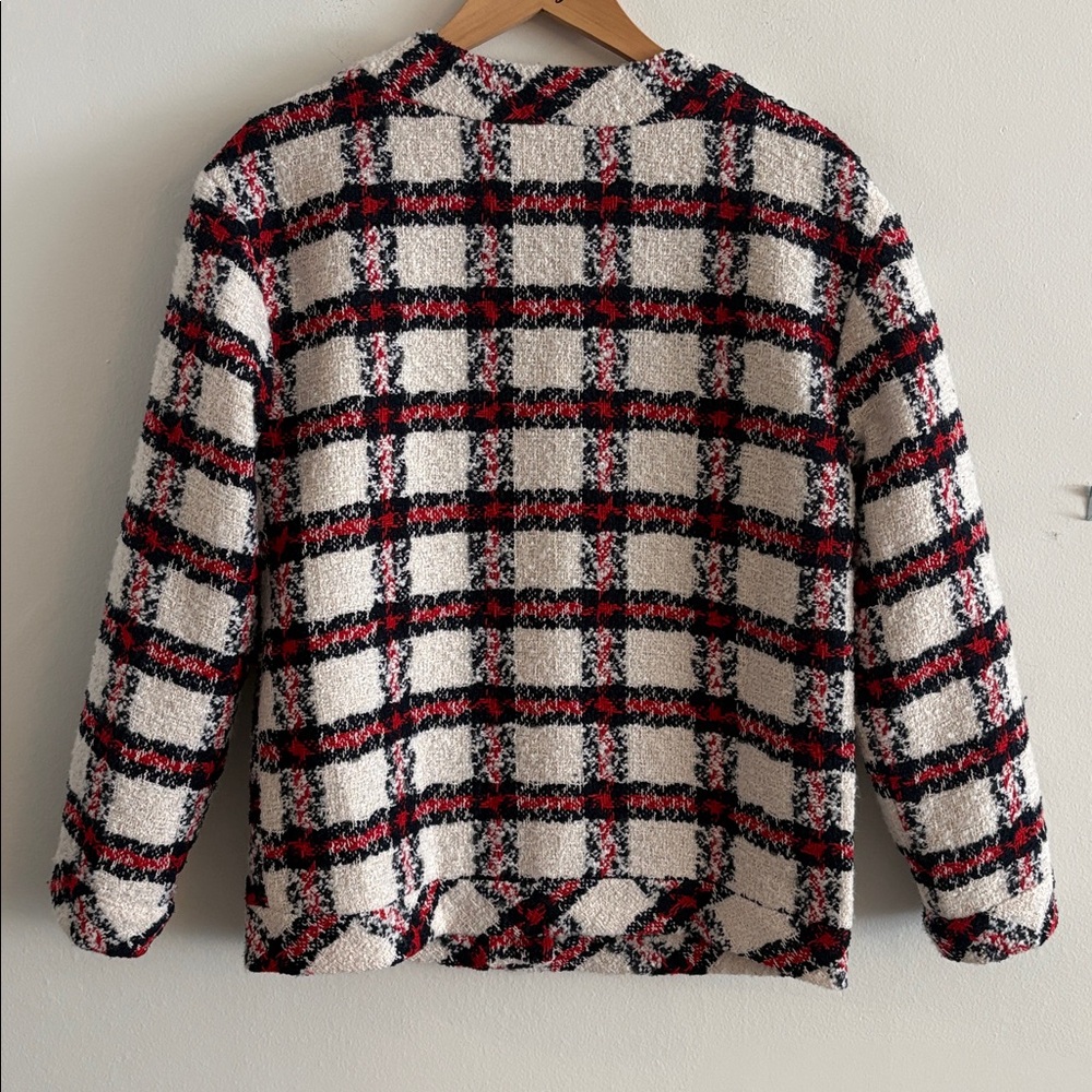 English Factory Plaid Relaxed Tweed Blazer Jacket Women’s Size XS - Picture 2 of 8